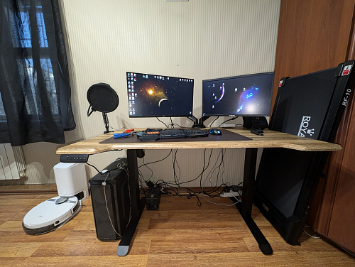 Компьютерный стол Маркос 140х80 тауп / черный фото покупателя 27