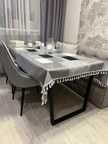 Деревянный стол Лота Лофт 120(160)х75 черный матовый / бетон светлый фото покупателя 5
