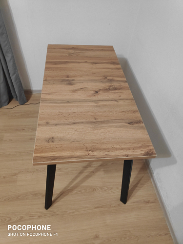 Стол Тринити Лофт 120 32 мм дуб галифакс табако / черный матовый фото покупателя 46