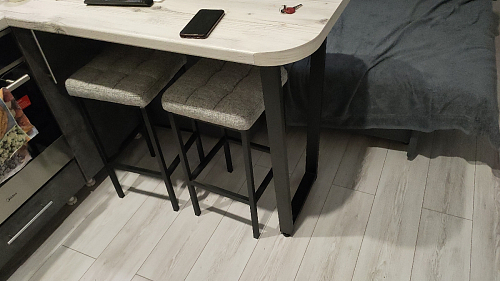 Барный стул Лофт ткань канди крем / черный матовый фото покупателя 163