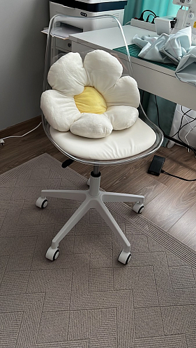 Компьютерное кресло Kolin с подушкой clear / white фото покупателя 255
