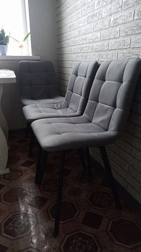 Стул на металлокаркасе Чилли К темно-серый (velutto 32) / черный фото покупателя 538