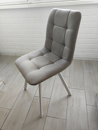 Стул на металлокаркасе Чилли светло-серый / белый каркас фото покупателя 390