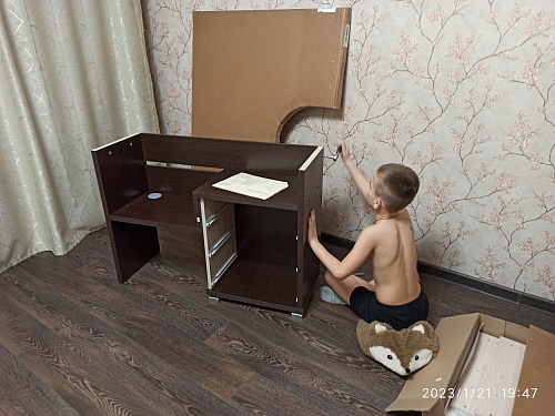 Письменный стол Жаспера-132-130 В левый венге фото покупателя 3