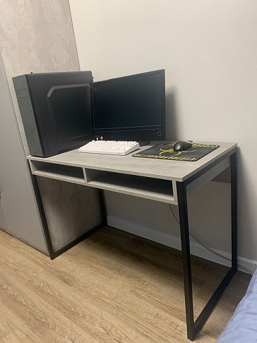 Письменный стол Леон Лофт бетон / черный матовый фото покупателя 71