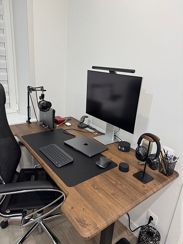 Компьютерный стол Маркос с механизмом подъема 120х75х75 черный / кантри орех фото покупателя 38