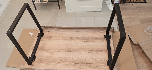 Деревянный стол Лота Лофт 120х75 белый матовый / дуб крафт золотой фото покупателя 461