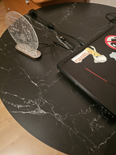 Стол Тулип 80х73 мрамор черный / белый фото покупателя 72