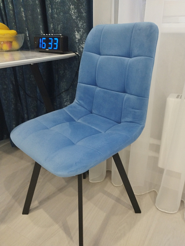 Стул на металлокаркасе Чилли К темно-серый (velutto 32) / черный фото покупателя 268