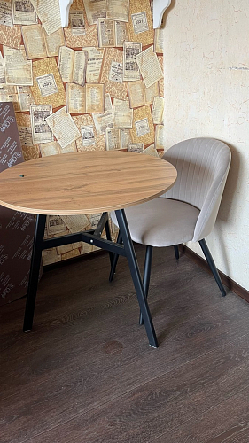 Стул на металлокаркасе Gabi dark beige / black / silver фото покупателя 167