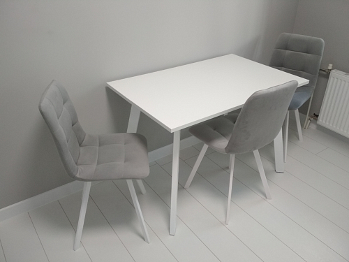 Стул на металлокаркасе Чилли К темно-серый (velutto 32) / черный фото покупателя 79