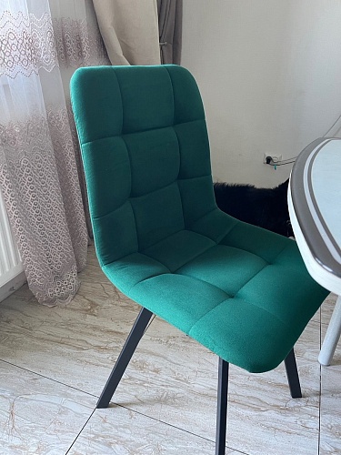 Стул на металлокаркасе Чилли К светло-серый велюр / черный каркас фото покупателя 420