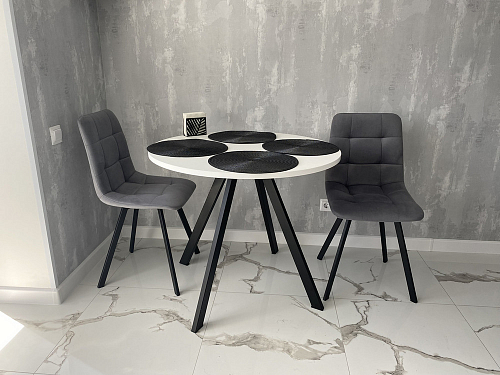 Стул на металлокаркасе Чилли К светло-серый велюр / черный каркас фото покупателя 681