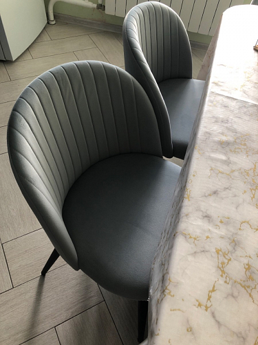 Стул на металлокаркасе Gabi 1 light blue / black / gold фото покупателя 242