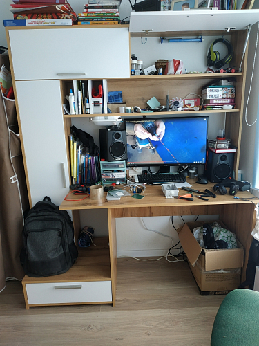 Письменный стол Лайт 03.243 дуб золотой (craft) / белый премиум фото покупателя 87