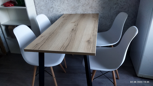 Стол Тринити Лофт 120 32 мм дуб галифакс табако / черный матовый фото покупателя 703