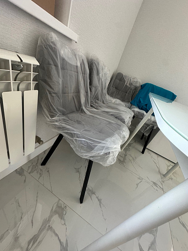 Стул на металлокаркасе Чилли светло-серый / белый каркас фото покупателя 444