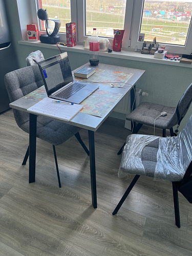 Стол Тринити Лофт 120 32 мм бетон / черный матовый фото покупателя 97