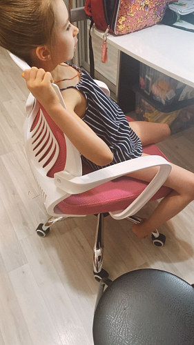 Компьютерное кресло Ergoplus белое / розовое фото покупателя 17