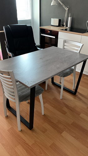 Стол Лота Лофт 140 25 мм черный матовый / бетон фото покупателя 833