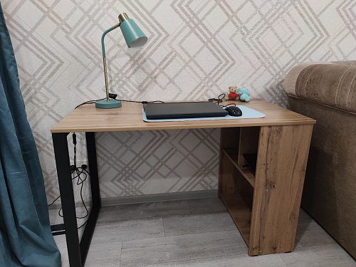 Письменный стол Битти Лофт 116х60х75 дуб делано светлый / белый матовый фото покупателя 113