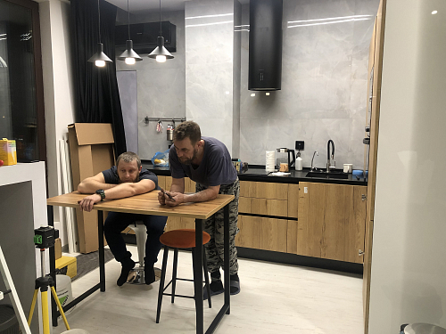 Барная стойка Дилан Лофт 120х60х90 бетон фото покупателя 215