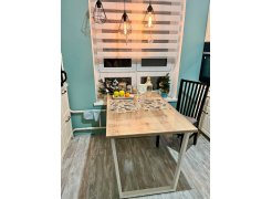 Деревянный стол Барон О 180 х 90 белая пленка шагрень / черный фото покупателя 74