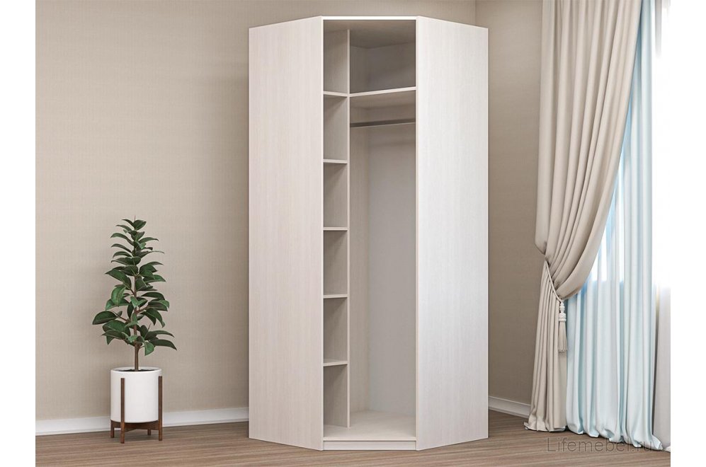 Шкаф угловой Кэт — 6 бодега / сандал белый