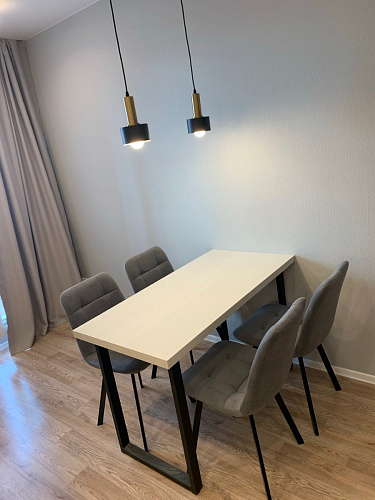 Стул на металлокаркасе Чилли синяя ткань / белый фото покупателя 356