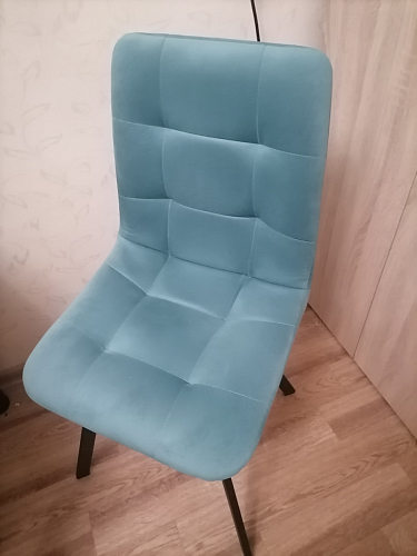 Стул на металлокаркасе Чилли синяя ткань / белый фото покупателя 1337