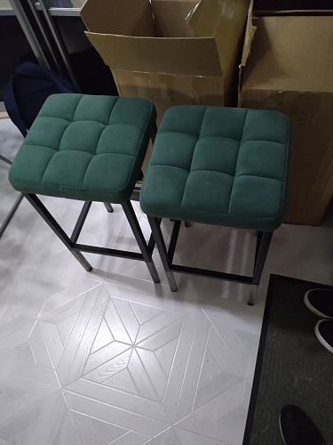 Барный стул Лофт микровелюр катания блэк / черный матовый фото покупателя 39