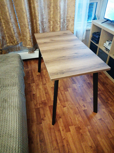 Стол Тринити Лофт 120 32 мм дуб галифакс табако / черный матовый фото покупателя 901