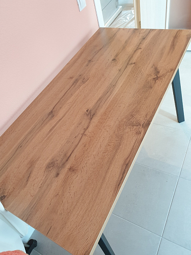 Стол Тринити Лофт 120 32 мм дуб галифакс табако / черный матовый фото покупателя 10