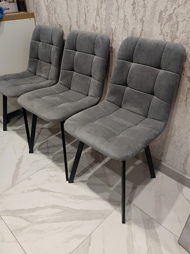 Стул на металлокаркасе Чилли К темно-серый (velutto 32) / черный фото покупателя 376