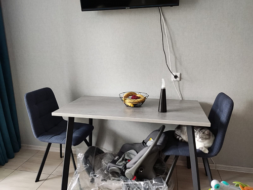 Стол Тринити Лофт 120 32 мм дуб галифакс табако / черный матовый фото покупателя 910