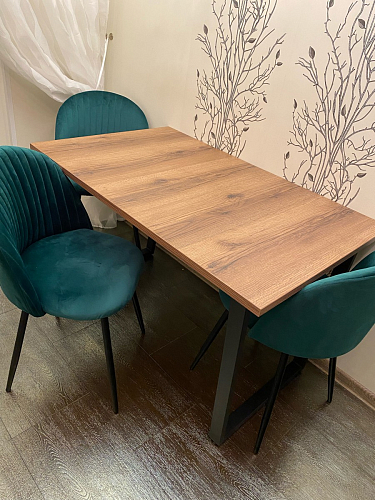 Деревянный стол Лота Лофт 120х75 белый матовый / дуб крафт золотой фото покупателя 929