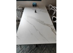 Керамический стол Вилли 140 (200) х 80 белый мрамор alpin white / snow white / белый фото покупателя 27