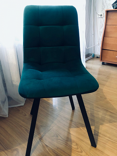 Стул на металлокаркасе Чилли черный / зеленый фото покупателя 754