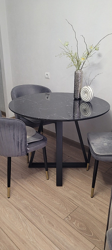 Стеклянный стол Норфолк 100 золото фото покупателя 42