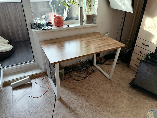 Деревянный стол Лота Лофт 140х80 черный матовый / бетон светлый фото покупателя 49