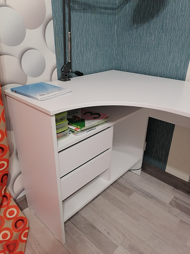 Письменный стол СПм-25 левый белый  - Уцененный экземпляр фото покупателя 85