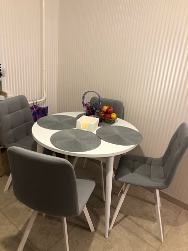 Стул на металлокаркасе Челси бежевый / черный фото покупателя 120