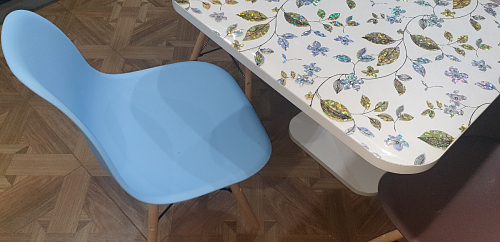 Пластиковый стул Eames PC-015 серо-голубой / дерево фото покупателя 199