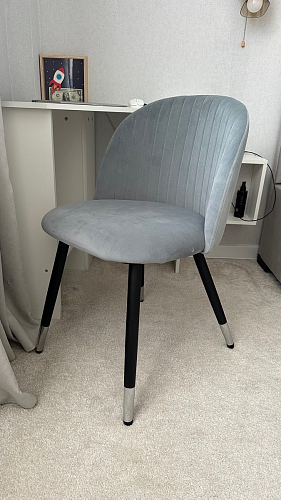 Стул на металлокаркасе Gabi 1 light blue / black / gold фото покупателя 161