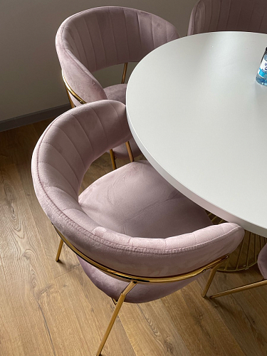 Стул на металлокаркасе Kamelia голубой / голубой / золотой фото покупателя 4