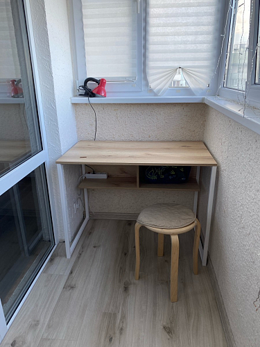 Письменный стол Клер Лофт дуб делано темный / черный матовый фото покупателя 5