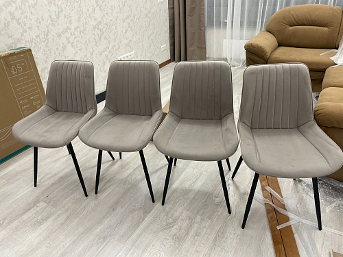 Стул на металлокаркасе Седа К латте / черный фото покупателя 56