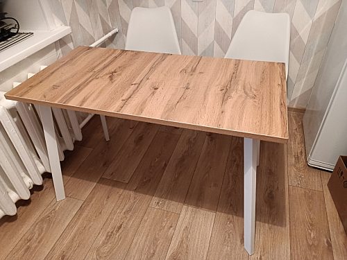 Стол Тринити Лофт 120 32 мм бетон / черный матовый фото покупателя 115