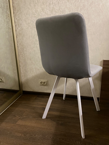 Стул на металлокаркасе Чилли К светло-серый велюр / черный каркас фото покупателя 654