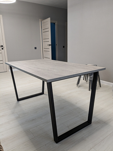 Стол Лота Лофт 140 25 мм черный матовый / бетон фото покупателя 869